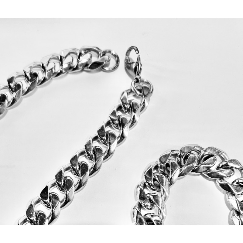 Men's 14MM Stainless Steel "Platinum Look" 30 inch Chain Item MSSC-30-0014