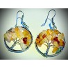 "Tree of Life" Ladies Multi-Colored Agate Earrings Item TOFE-0002