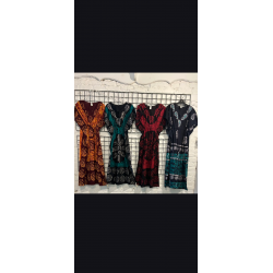 UrbanTraders Orange Yellow Batik Kaftan Dress Item UTOBD-001