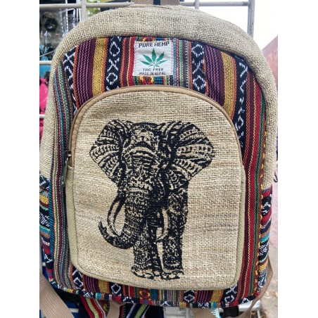 Hemp Elephant Design Backpack Item HEBP-001