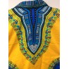 Karan African Print Button Up Shirt XL N109707TY Turquoise/Yellow Style 586