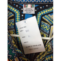 Karan African Print Button Up Shirt XL N109707OGS Orange / Green Style 586