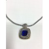 Ladies Faux Blue Tanzanite 4 Carat Gold Tone Necklace 73014EH-BLU-001