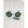 Round Unisex Green Lens on Gold Frame Sunglasses Item RGGF-001