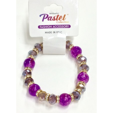 Ladies Crystal Bracelet Purple Adjustable Item CBPA-001