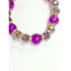 Ladies Crystal Bracelet Purple Adjustable Item CBPA-001