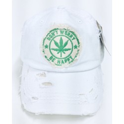 White Vintage Aged Look 420 Baseball Cap Item WVAC-001