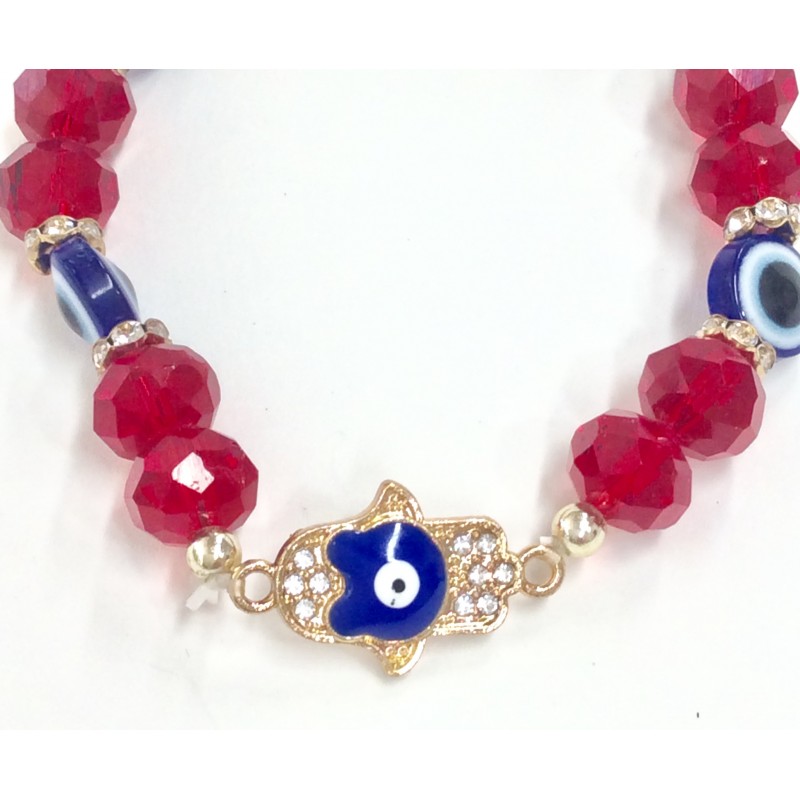 Red Mystic Eye Crystal Adjustable Bracelet Item RMECB-001