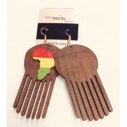 Natural Brown African Hand Earrings Item NBAE-001