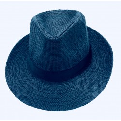 Black Fedora Straw Linen Hat Size 58 Item BFSH-001