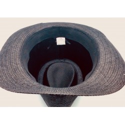 Black Fedora Straw Linen Hat Size 58 Item BFSH-001