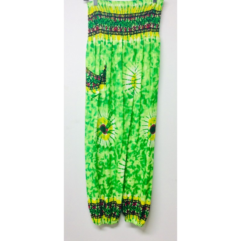 Green African Tie Dye Print Pants Item GATDP-001