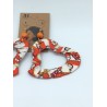 Ladies Heart Orange Bohemian Print Earrings Item HOBE-001