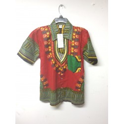 Red African Print Shirt...