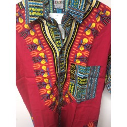 Red African Print Shirt Item RAPS-001