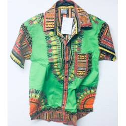 Green African Print Shirt...