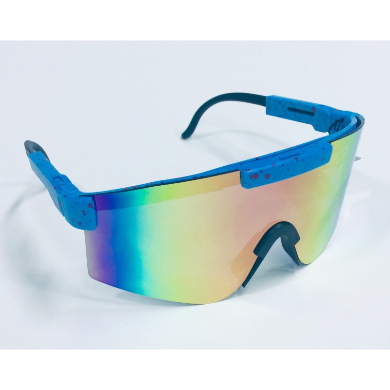 Skyblue Rainbow Wraparound Sport Sun Glasses Item SWSS-001