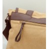 Unisex Khaki Canvas Faux Leather Shoulder Bag Item LCLP-001